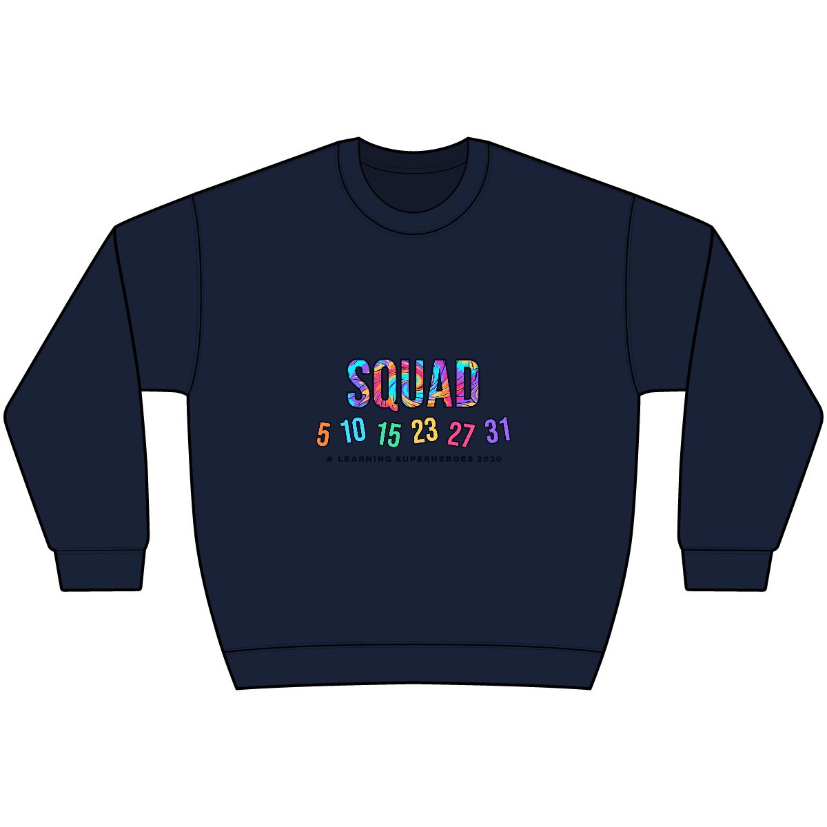 Dancing Numbers Crewneck Navy